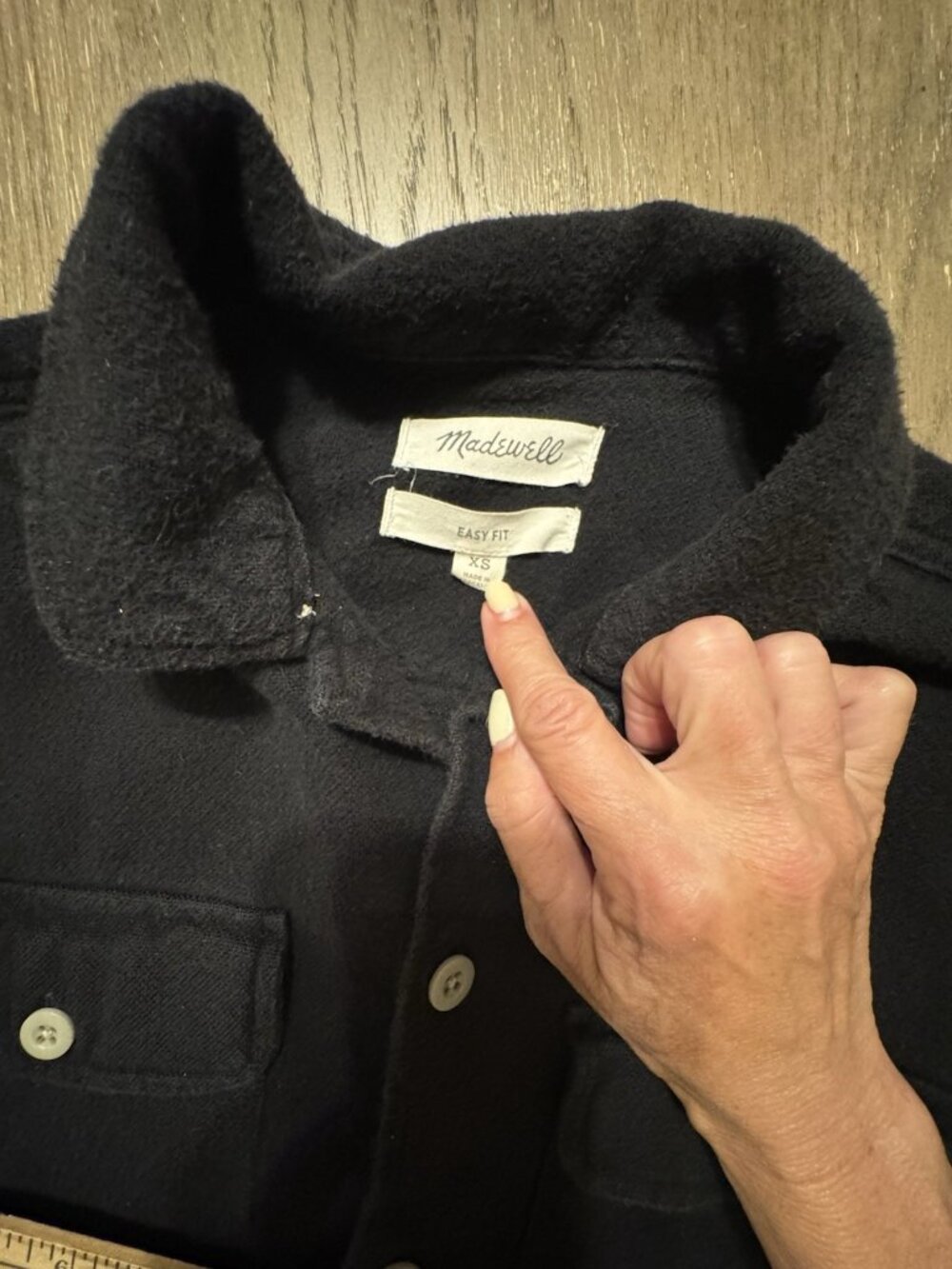 Madewell Men XS Brushed Twill Easy Shirt Shacket Jacket Shirt Button Up Black - Picture 9 of 11